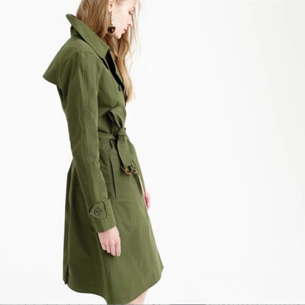 J. Crew Stylish Military Chic Belted Trench Coat/Jacket - Picture 6 of 9